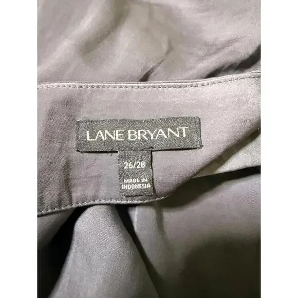 Lane Bryant Flowy V-Neck Blouse – 26/28 – Gray – Wide Sleeves - Picture 3 of 4